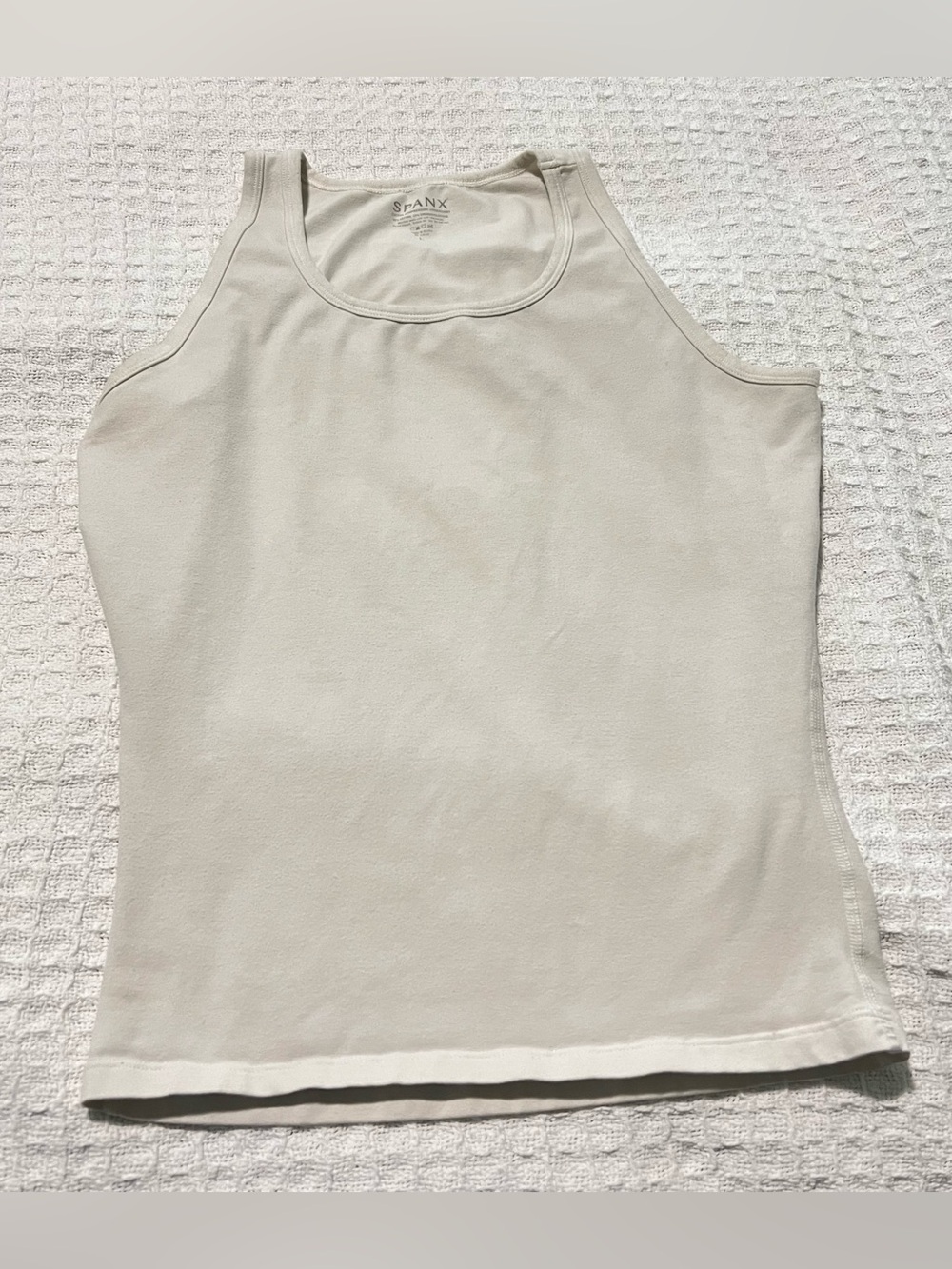 Spanx Women’s Ivory Cotton Compression Shirt Size Large Cotton Blend